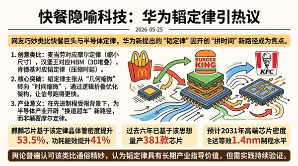 快餐三巨头对标摩尔HBM韬定律全网走红 吃货视角拆解秒懂硬核芯片知识